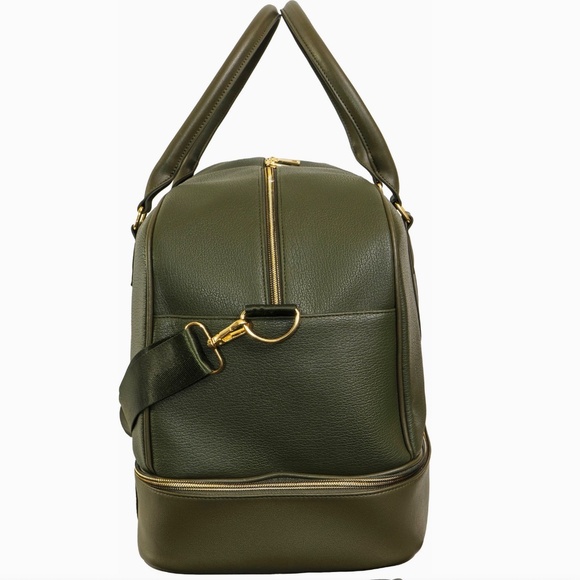 Ellen Tracy 20 Inch Pebble Grain Pocket Drop Bottom Duffel - Picture 3 of 5